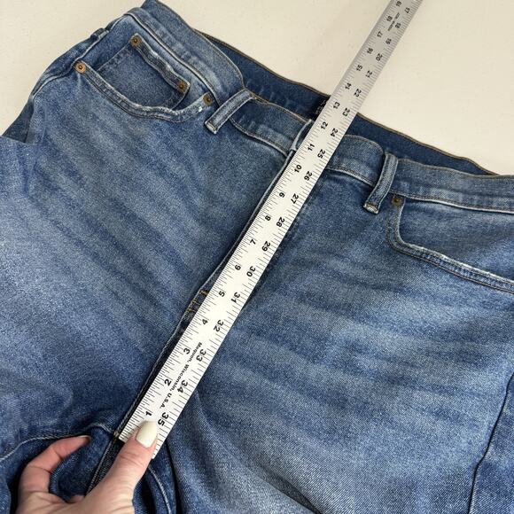 J.Crew Womens Jeans 32 Blue Essential Straight in All-Day Stretch Raw Hem Denim - Picture 5 of 12